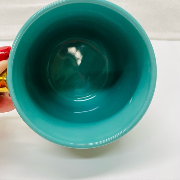 Thyme & Table Succulent Floral Turquoise Coffee Tea 12oz. Mug Stoneware AquaGold - Picture 6 of 9